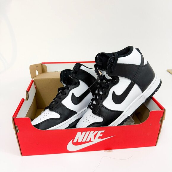 BRAND NEW IN BOX WOMENS NIKE DUNK HIGH PANDA BLACK WHITE SNEAKERS - Picture 8 of 16